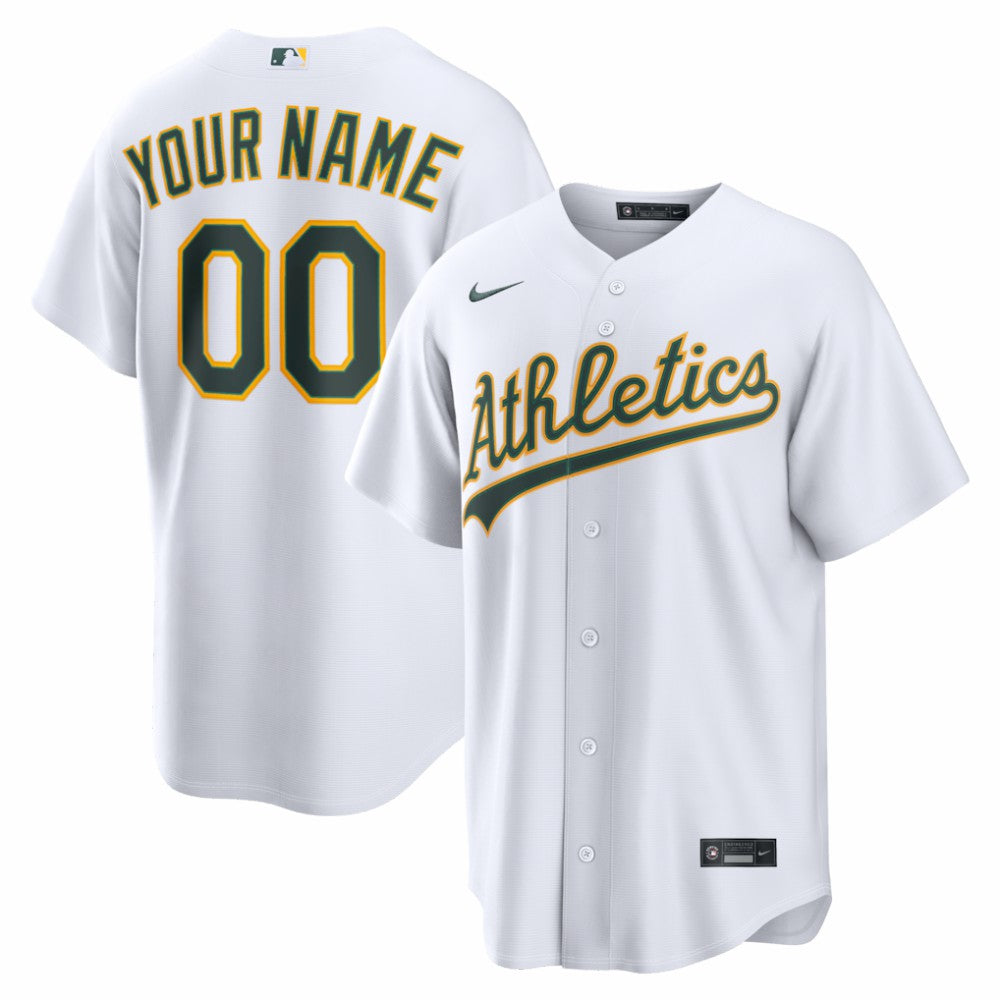 White Athletics Nike Home Replica Custom Jersey