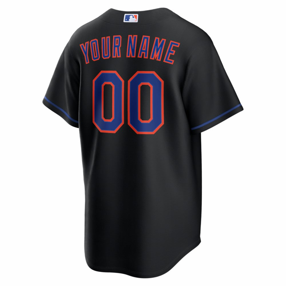 Black New York Mets Nike Alternate Replica Custom Jersey