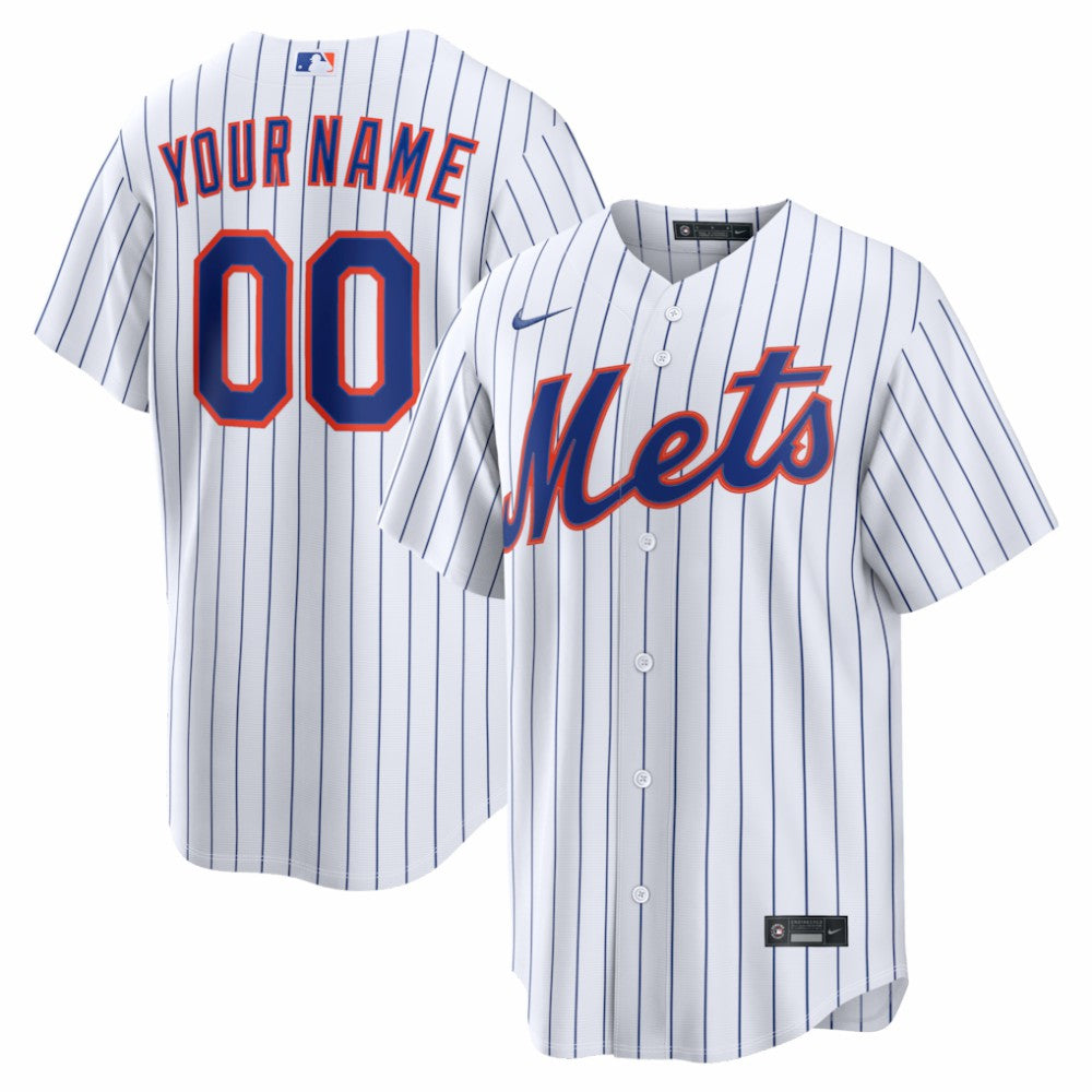 White New York Mets Nike Home Replica Custom Jersey
