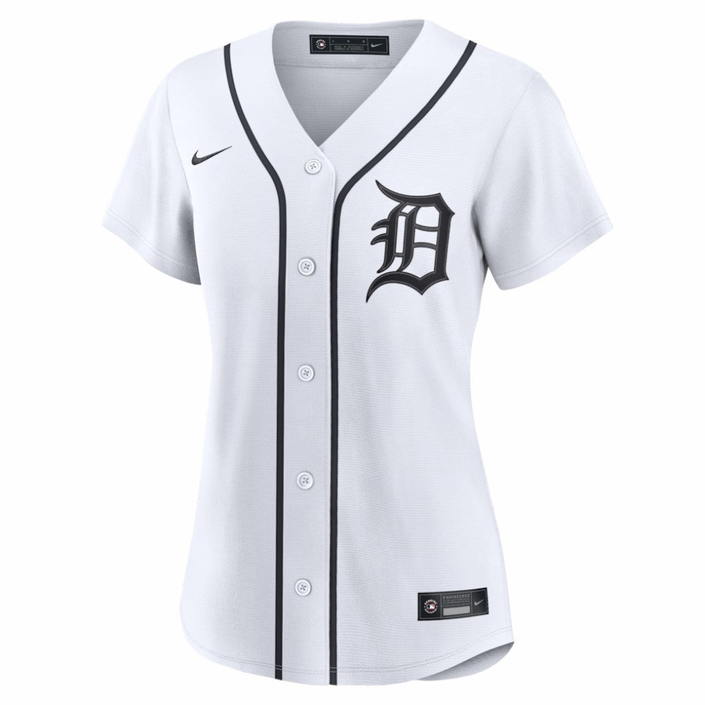 White Detroit Tigers Nike Women's Home Replica Custom Jersey