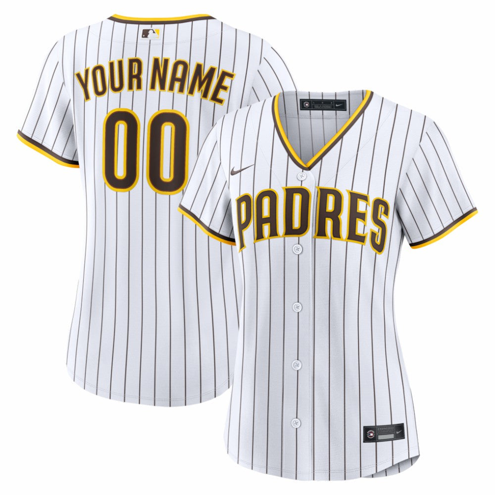 White San Diego Padres Nike Women's Home Replica Custom Jersey
