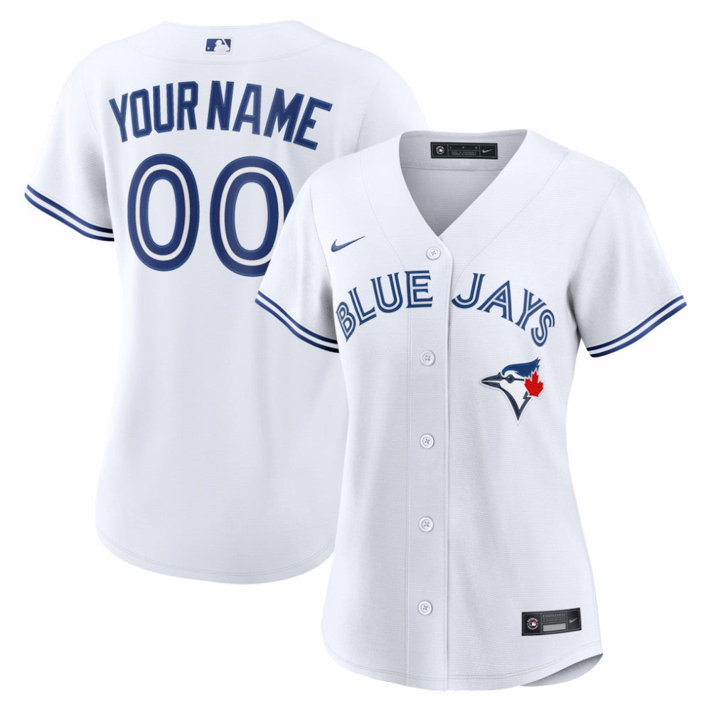 White Toronto Blue Jays Nike Women's Home Replica Custom Jersey