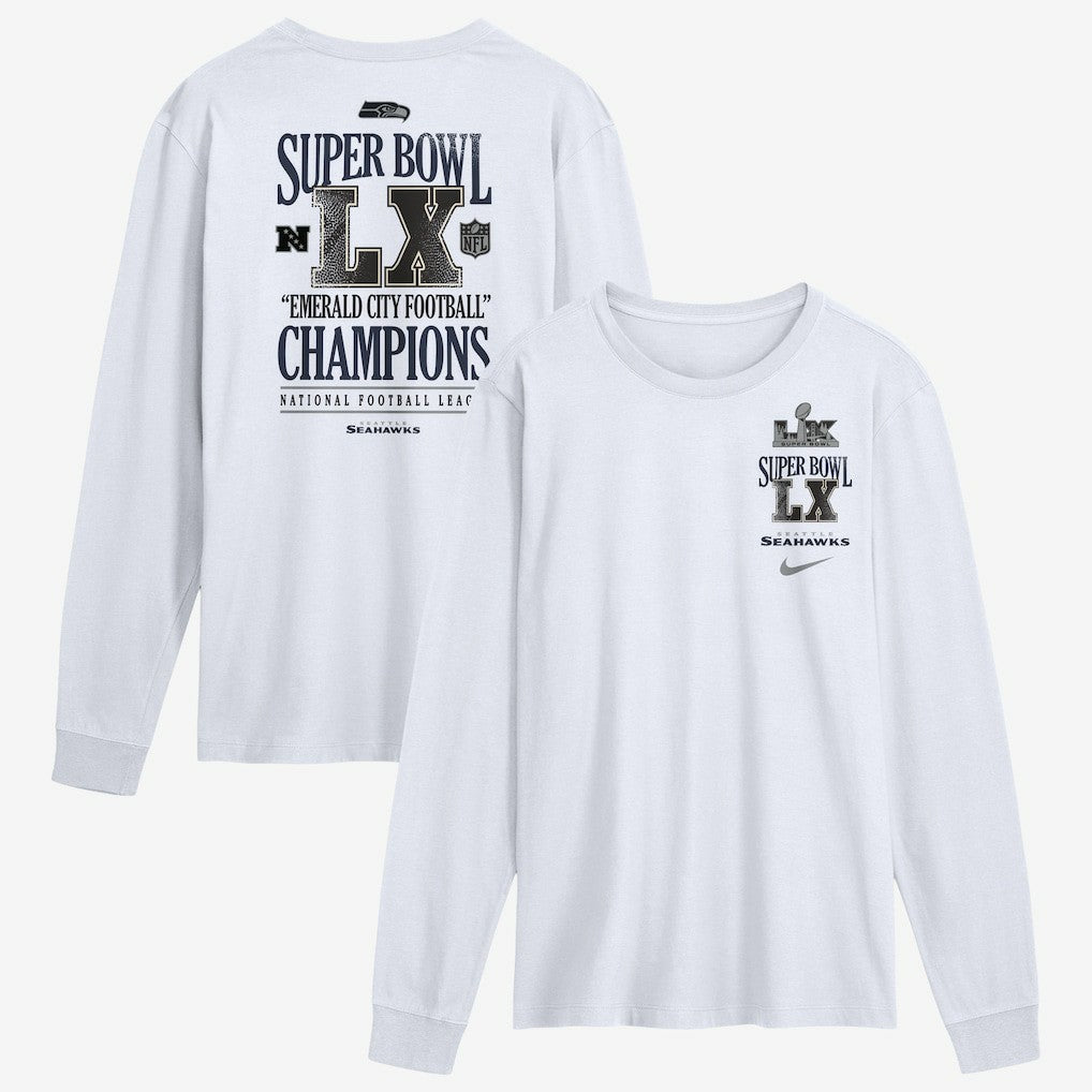 Super Bowl LX Champions Long Ball Long Sleeve T-Shirt - Seattle Seahawks T-shirts