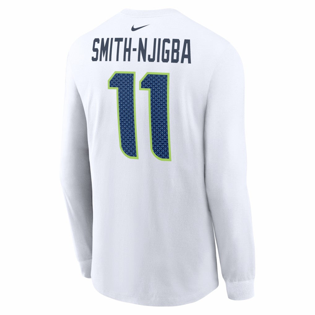 Jaxon Smith-Njigba  Super Bowl LX Champions Patch Name & Number Long Sleeve T-Shirt - Seattle Seahawks T-shirts
