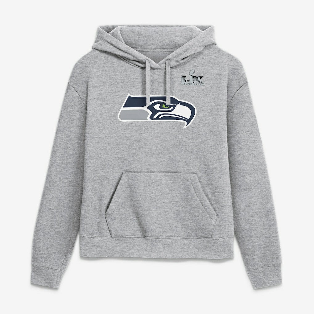 Jaxon Smith-Njigba  Women's Super Bowl LX Champions Patch Name & Number Hoodie - Seattle Seahawks Hoodies