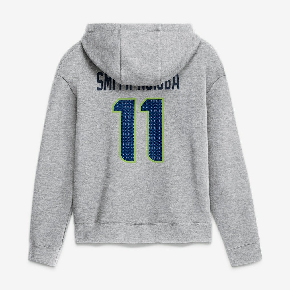 Jaxon Smith-Njigba  Women's Super Bowl LX Champions Patch Name & Number Hoodie - Seattle Seahawks Hoodies