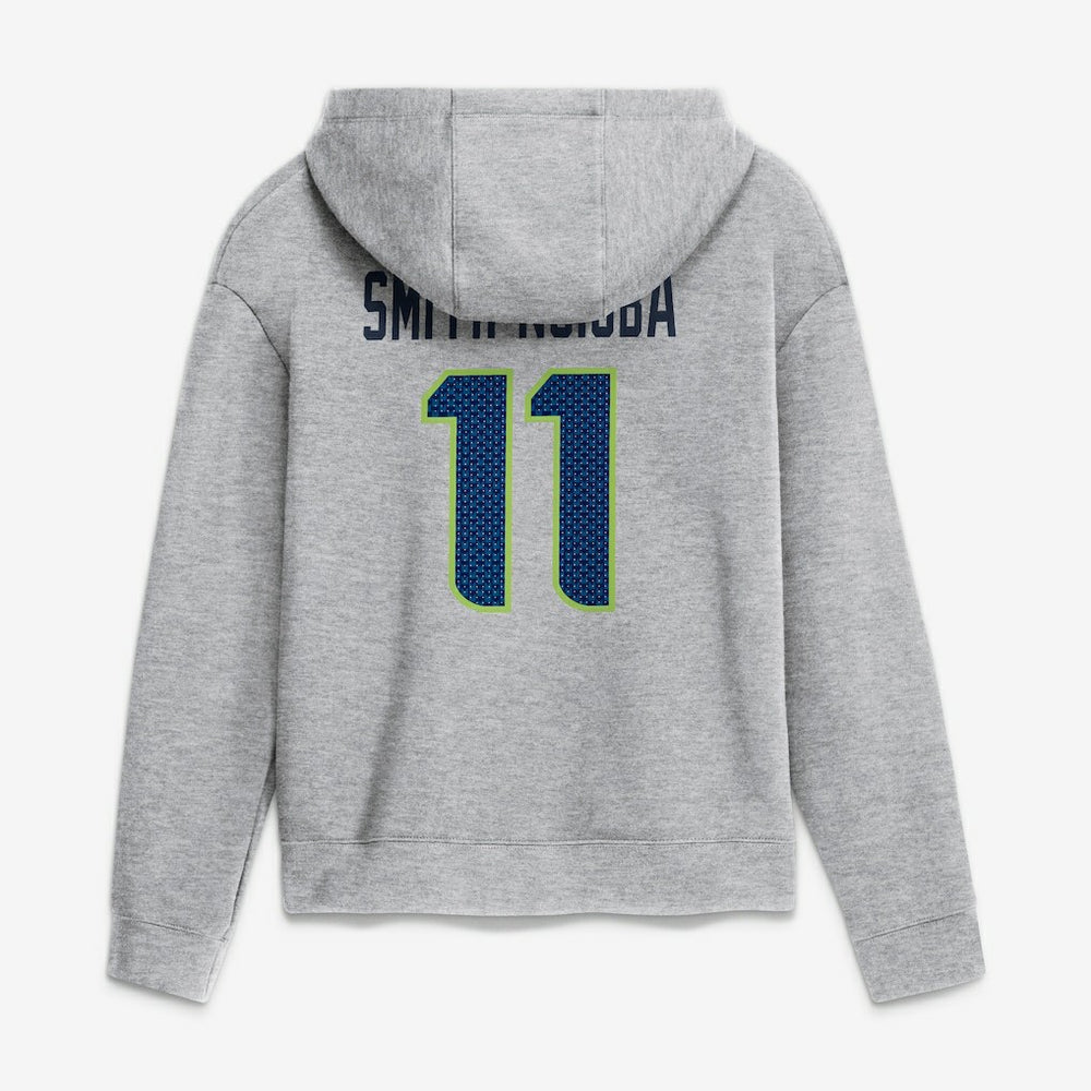 Jaxon Smith-Njigba  Women's Super Bowl LX Champions Patch Name & Number Hoodie - Seattle Seahawks Hoodies