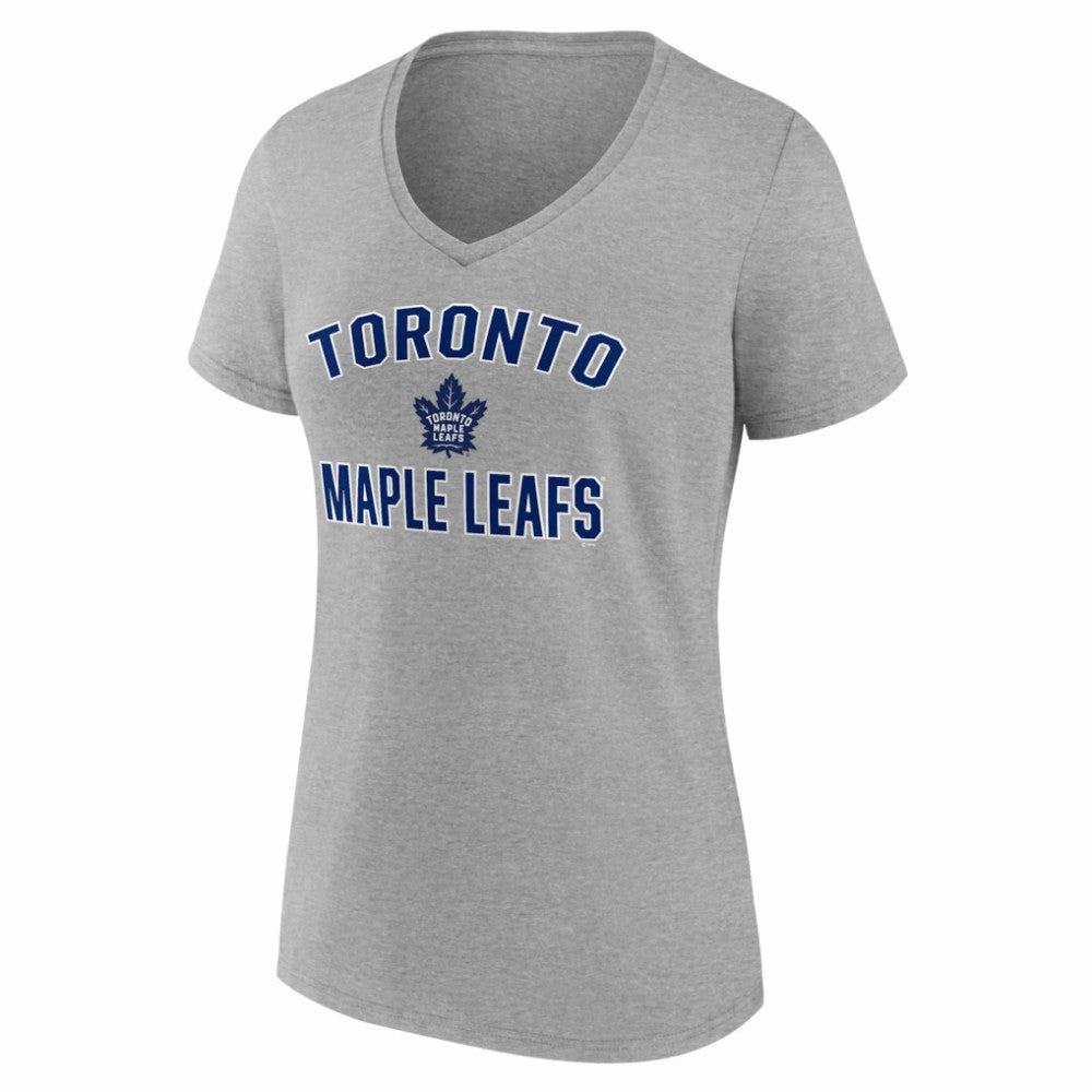 NHL Toronto Maple Leafs Logo Athletic Women's Arch Victory V-Neck T-Shirt