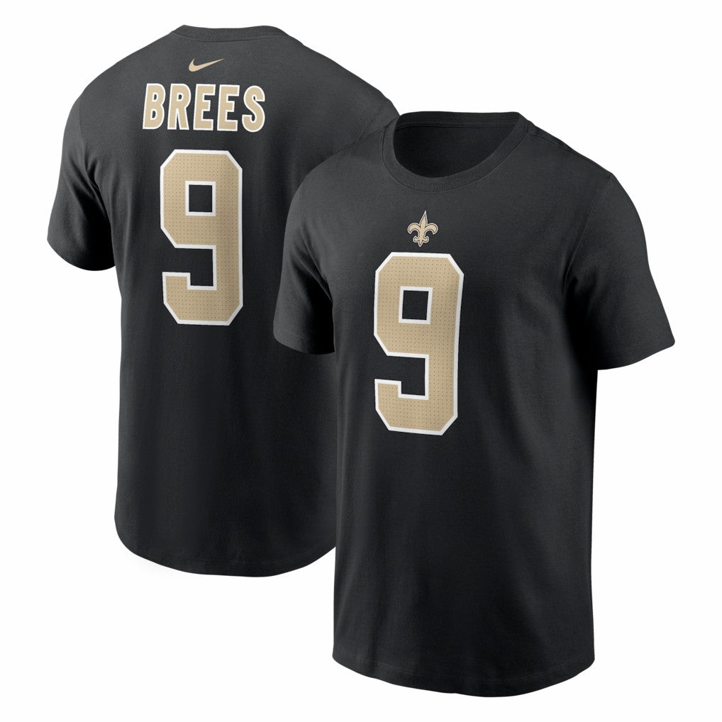 Drew Brees  Retired Player Name & Number T-Shirt - New Orleans Saints T-shirts