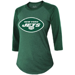 Ahmad Sauce Gardner  Majestic Threads Women's Player Name & Number Tri-Blend 3/4-Sleeve Fitted T-Shirt - New York Jets T-shirts