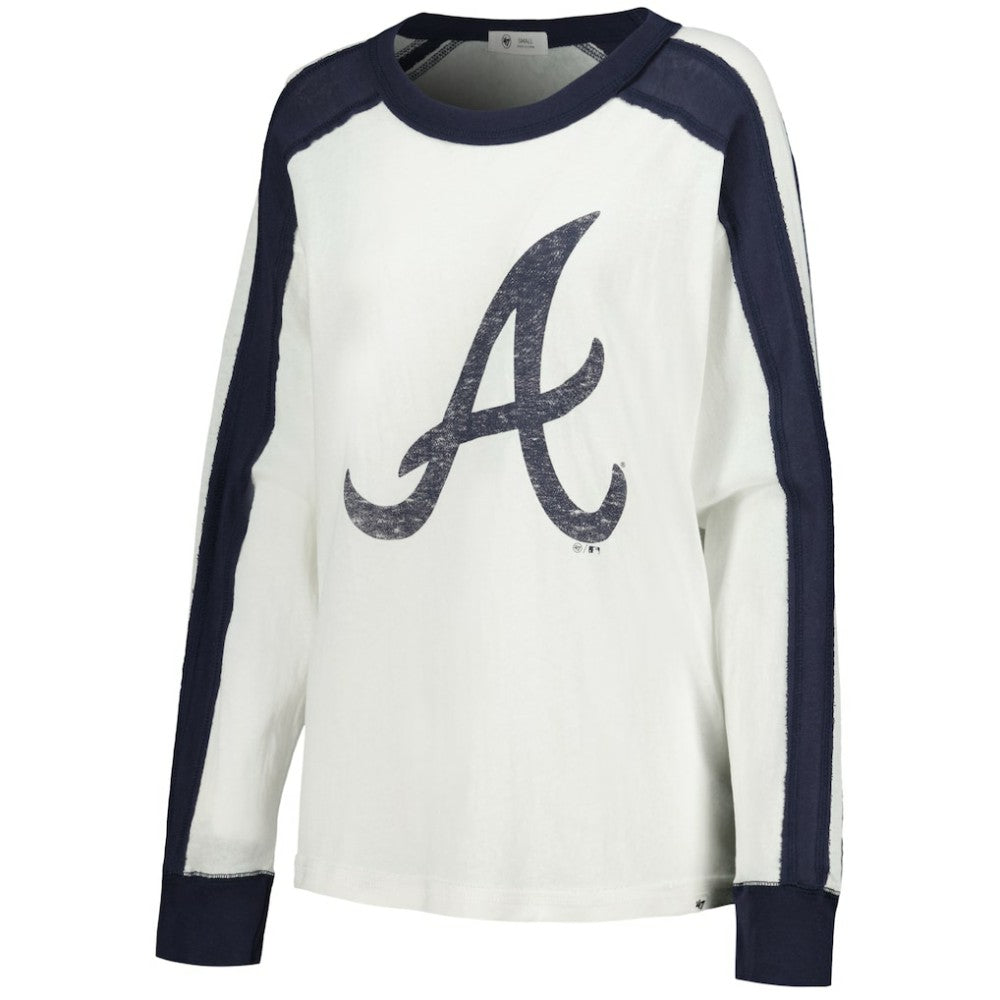 White Atlanta Braves '47 Women's Premier Caribou Long Sleeve T-Shirt