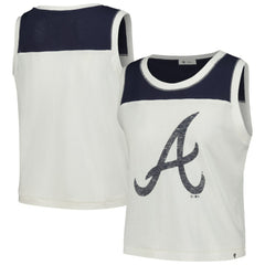 White Atlanta Braves '47 Women's Premier Zoey Waist Length Tank Top