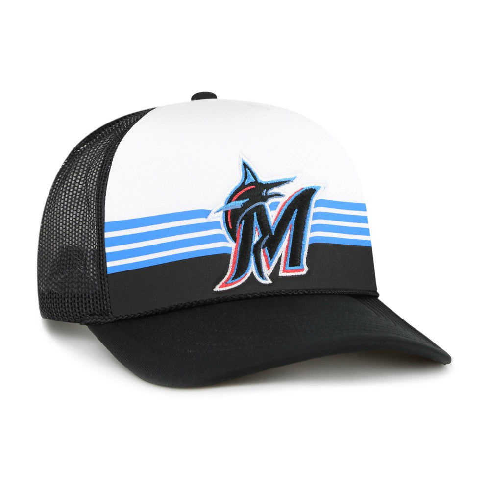 Black Miami Marlins '47 Lift Off Foam Front Mesh Trucker Adjustable Hat