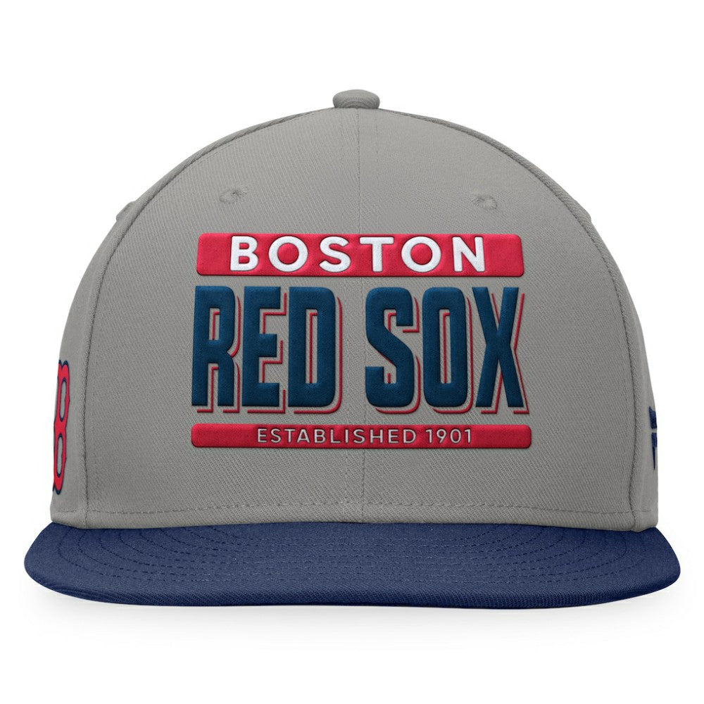 Gray/Navy Boston Red Sox Fanatics Line Drive Two-Tone Snapback Hat