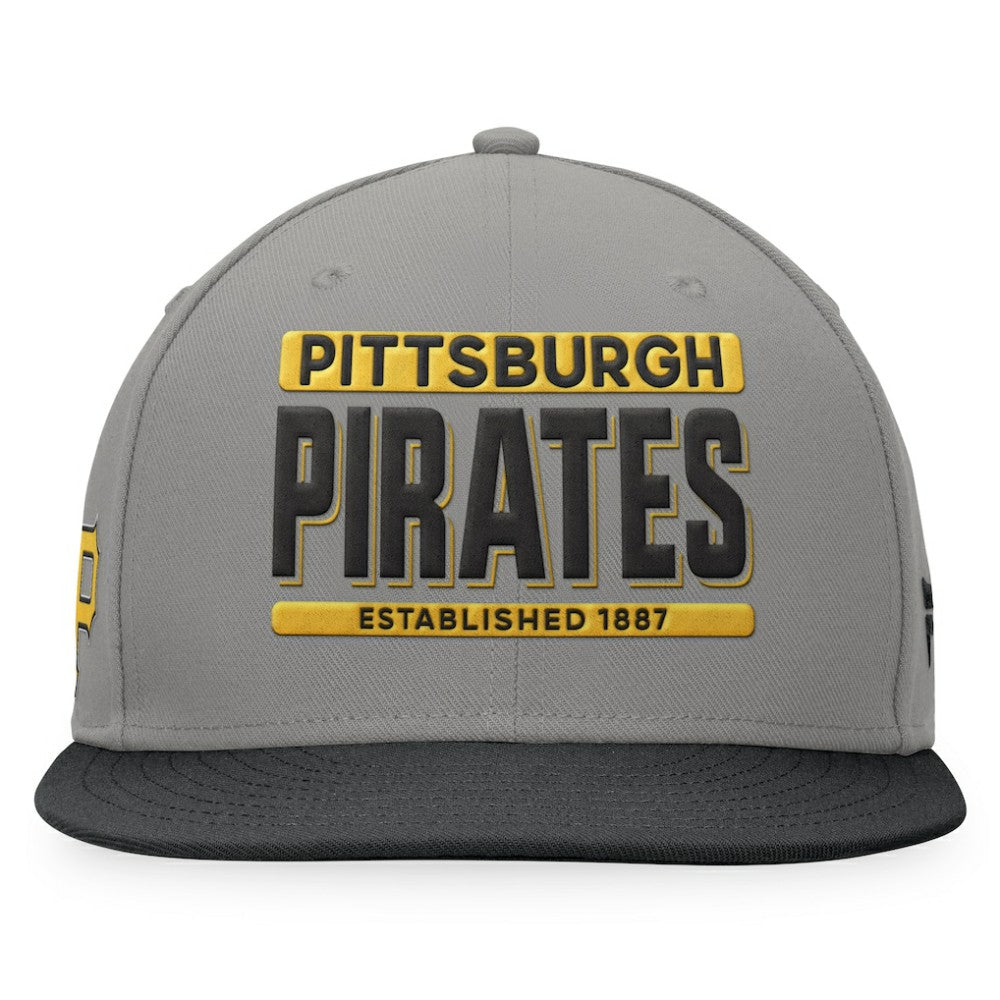 Gray/Black Pittsburgh Pirates Fanatics Line Drive Two-Tone Snapback Hat