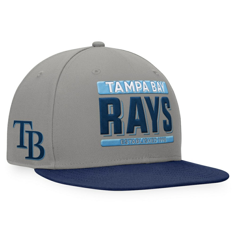 Gray/Navy Tampa Bay Rays Fanatics Line Drive Two-Tone Snapback Hat