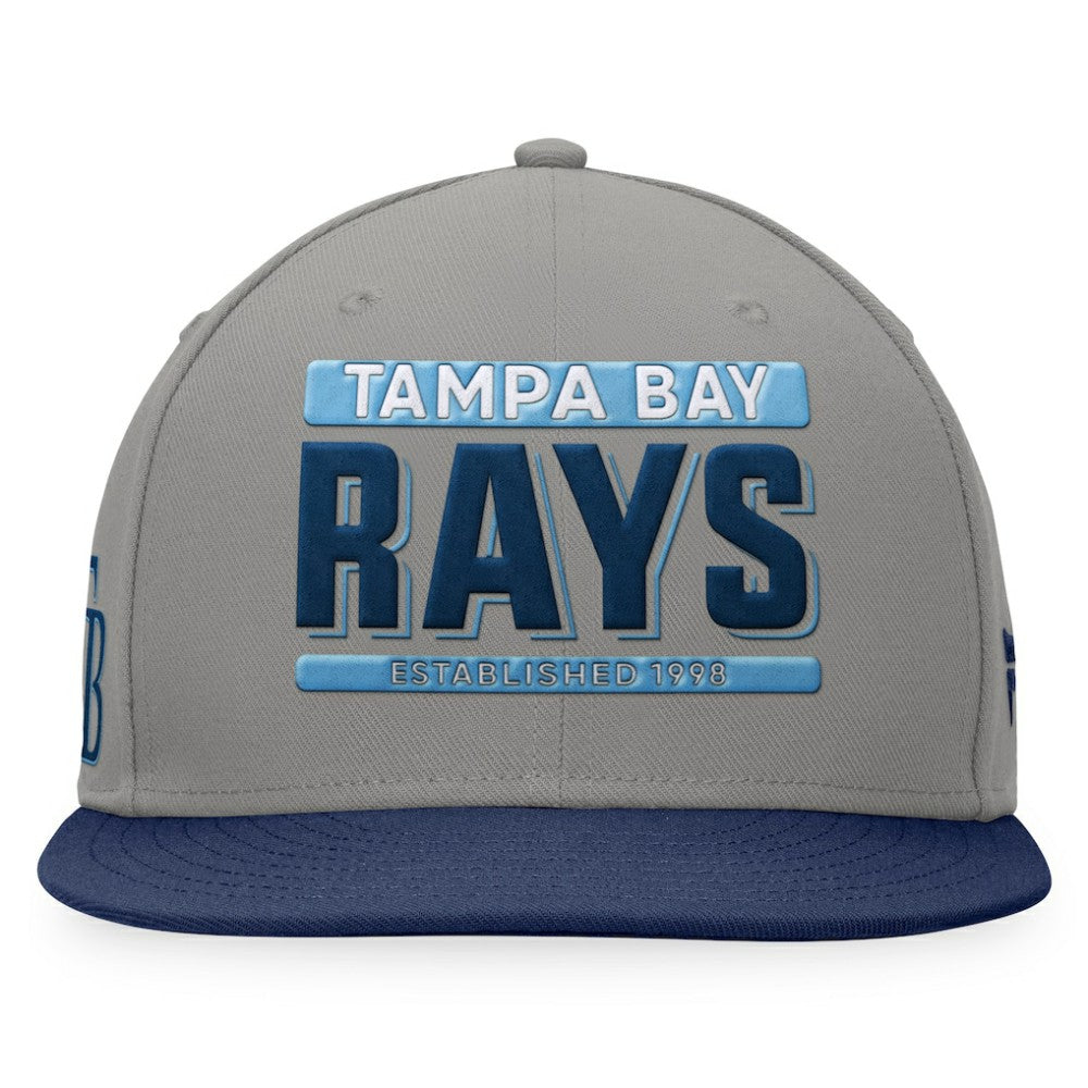 Gray/Navy Tampa Bay Rays Fanatics Line Drive Two-Tone Snapback Hat