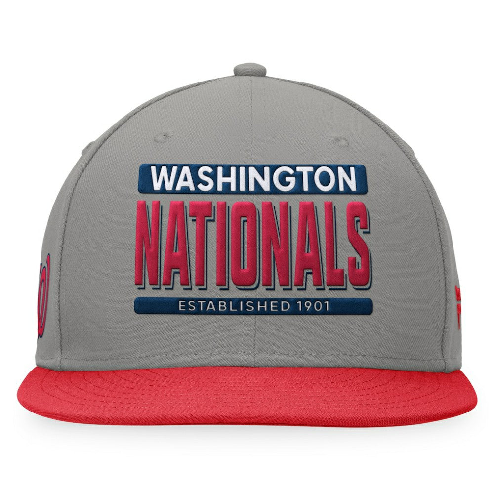 Gray/Red Washington Nationals Fanatics Line Drive Two-Tone Snapback Hat