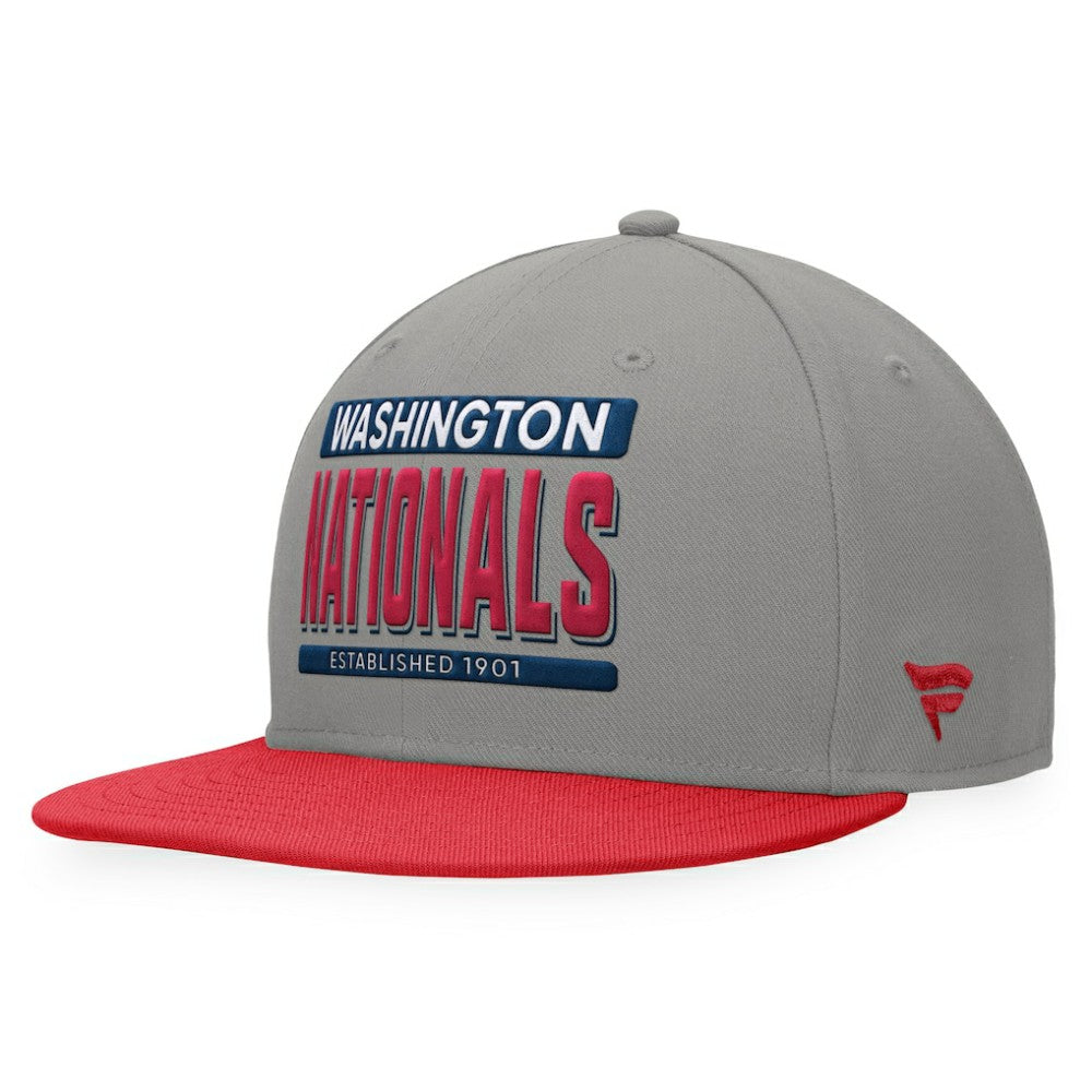 Gray/Red Washington Nationals Fanatics Line Drive Two-Tone Snapback Hat