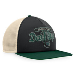 Black/Green Tampa Bay Rays Fanatics Cooperstown Collection Talley Foam Trucker Snapback Hat