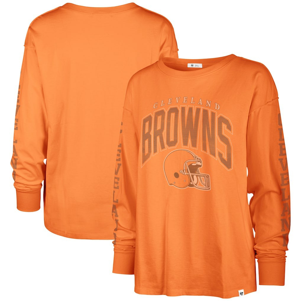 '47 Women's Tom Cat Lightweight Long Sleeve T-Shirt - Cleveland Browns T-shirts
