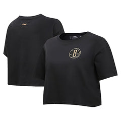 Brooklyn Nets Pro Standard Women's Holiday Glam Boxy T-Shirt