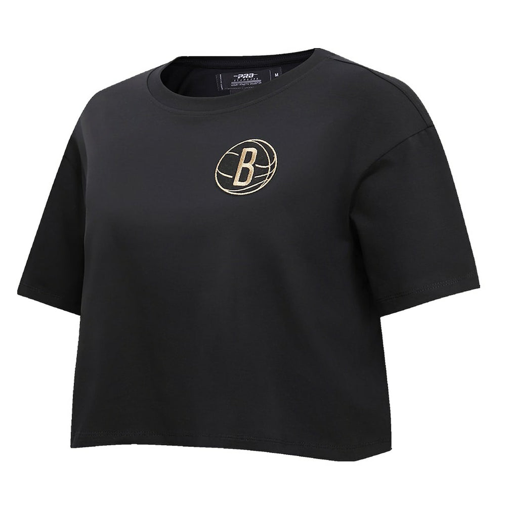Brooklyn Nets Pro Standard Women's Holiday Glam Boxy T-Shirt