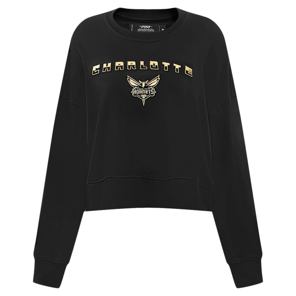 Charlotte Hornets Pro Standard Women's Glam Cropped Pullover Sweatshirt - Black online