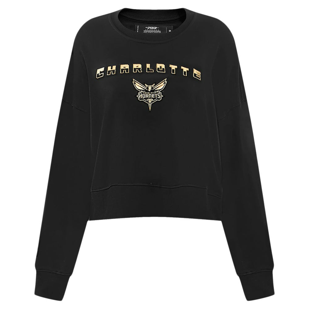 Charlotte Hornets Pro Standard Women's Glam Cropped Pullover Sweatshirt - Black online