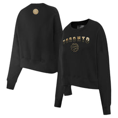 Toronto Raptors Pro Standard Women's Glam Cropped Pullover Sweatshirt - Black on sale