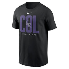 Black Colorado Rockies Nike Scoreboard T-Shirt