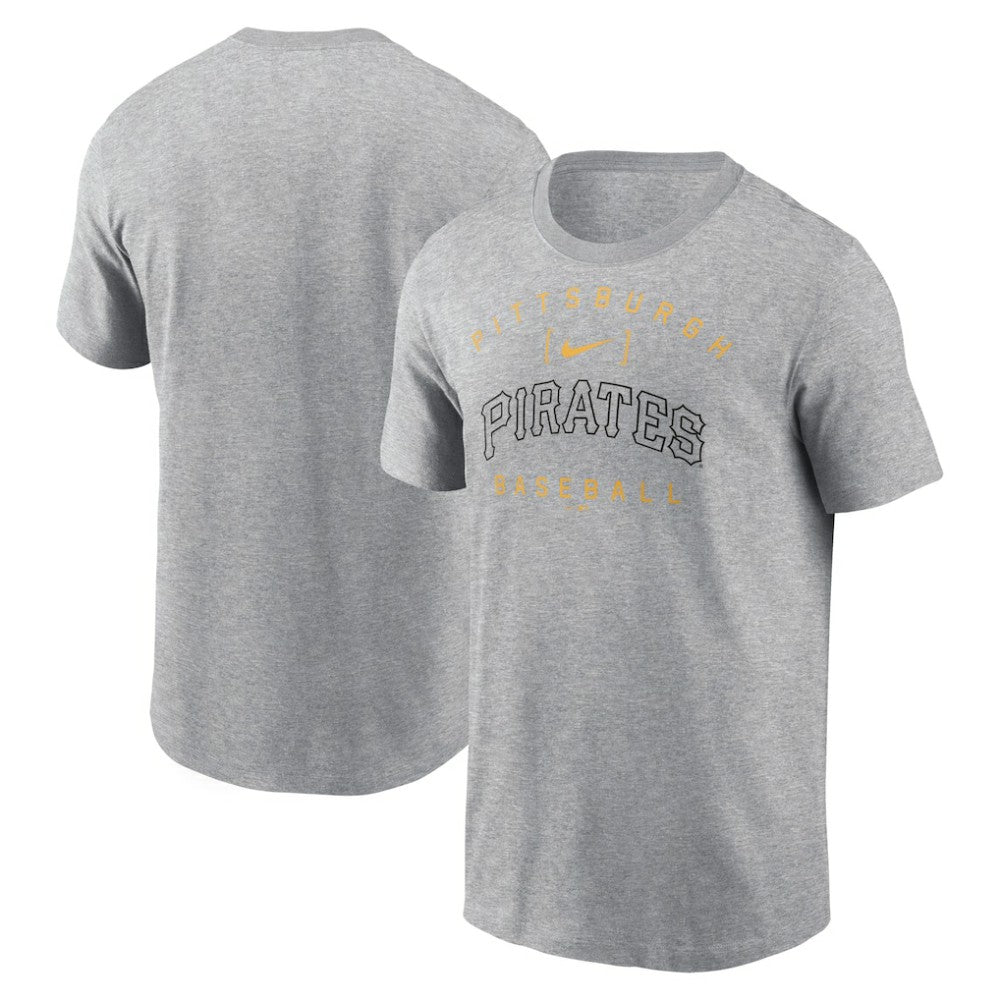 Heather Gray Pittsburgh Pirates Nike Home Team Athletic Arch T-Shirt