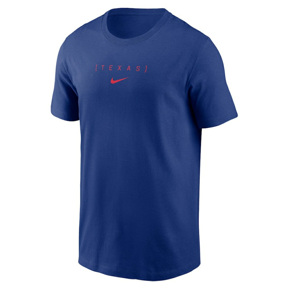 Royal Texas Rangers Nike Large Logo Back Stack T-Shirt