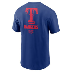 Royal Texas Rangers Nike Large Logo Back Stack T-Shirt