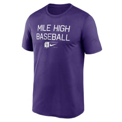Purple Colorado Rockies Nike Baseball Phrase Legend Performance T-Shirt