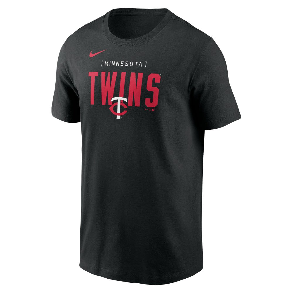 Black Minnesota Twins Nike Home Team Bracket Stack T-Shirt