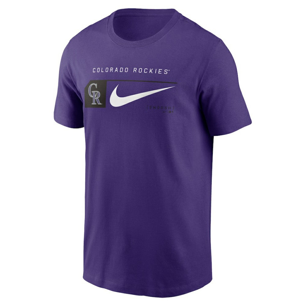 Purple Colorado Rockies Nike Team Swoosh Lockup T-Shirt