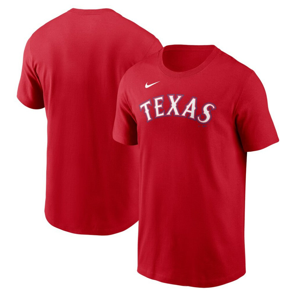 Red Texas Rangers Nike Fuse Wordmark T-Shirt