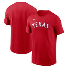 Red Texas Rangers Nike Fuse Wordmark T-Shirt