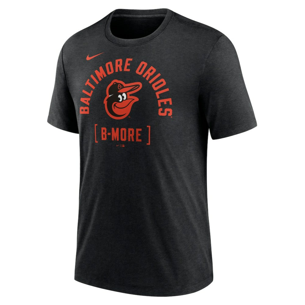 Heather Black Baltimore Orioles Nike Swing Big Tri-Blend T-Shirt