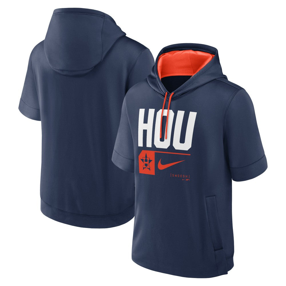 Navy Houston Astros Nike Tri Code Lockup Short Sleeve Pullover Hoodie