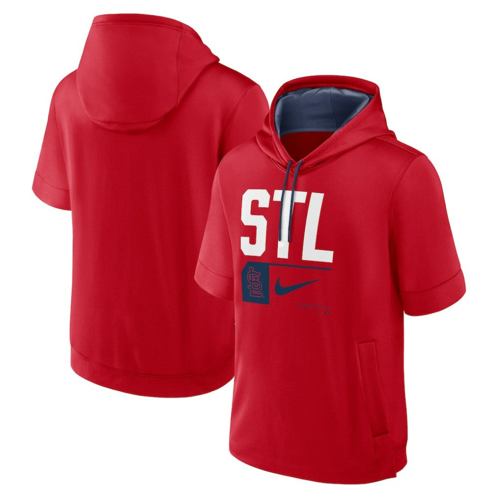 Red St. Louis Cardinals Nike Tri Code Lockup Short Sleeve Pullover Hoodie
