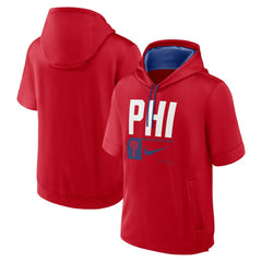 Red Philadelphia Phillies Nike Tri Code Lockup Short Sleeve Pullover Hoodie