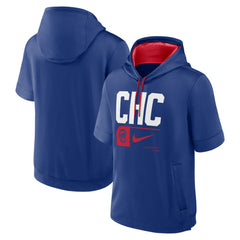 Royal Chicago Cubs Nike Tri Code Lockup Short Sleeve Pullover Hoodie