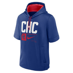 Royal Chicago Cubs Nike Tri Code Lockup Short Sleeve Pullover Hoodie