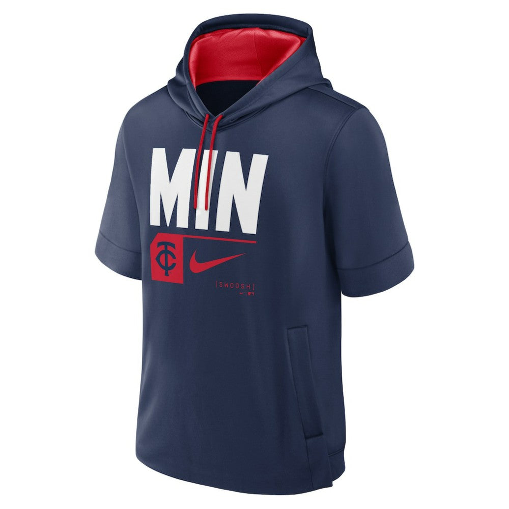 Navy Minnesota Twins Nike Tri Code Lockup Short Sleeve Pullover Hoodie