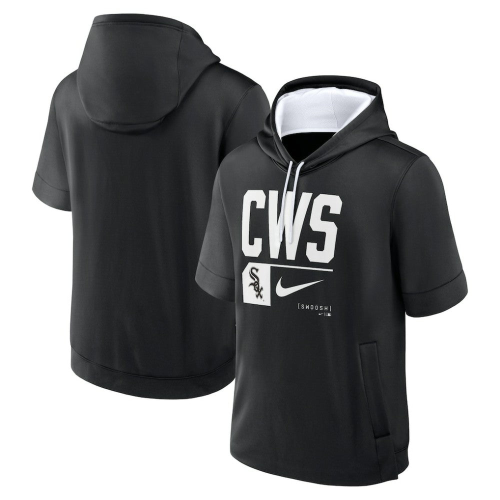 Black Chicago White Sox Nike Tri Code Lockup Short Sleeve Pullover Hoodie