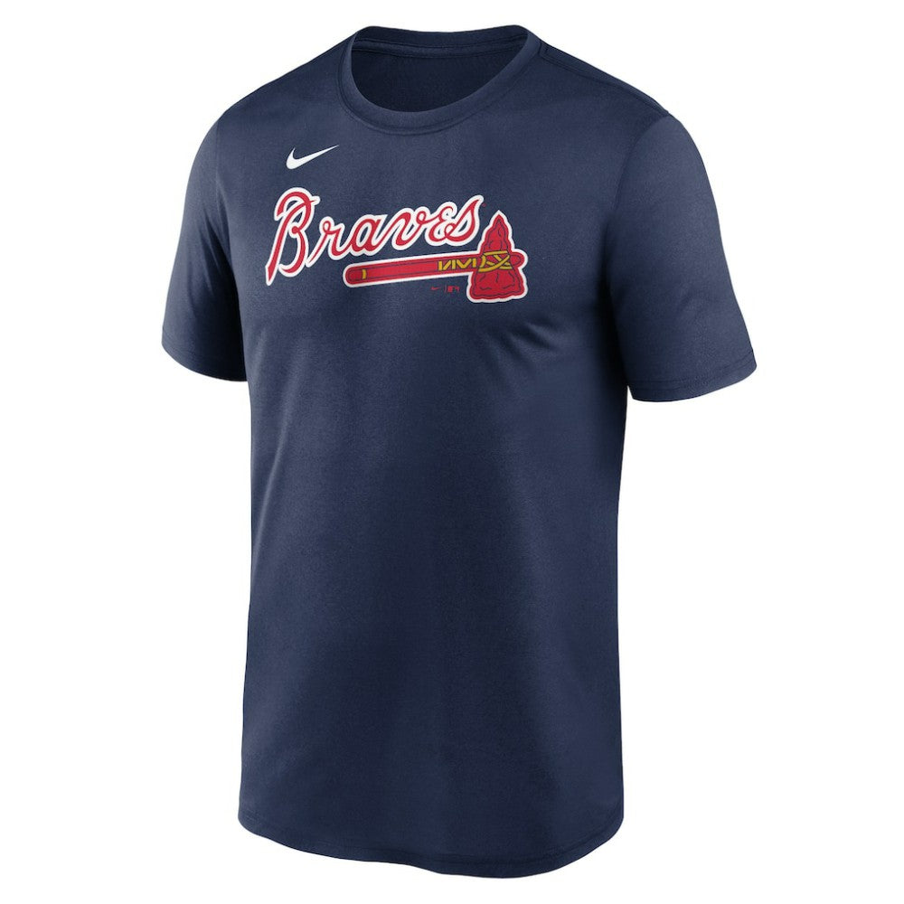 Navy Atlanta Braves Nike Legend Fuse Wordmark T-Shirt
