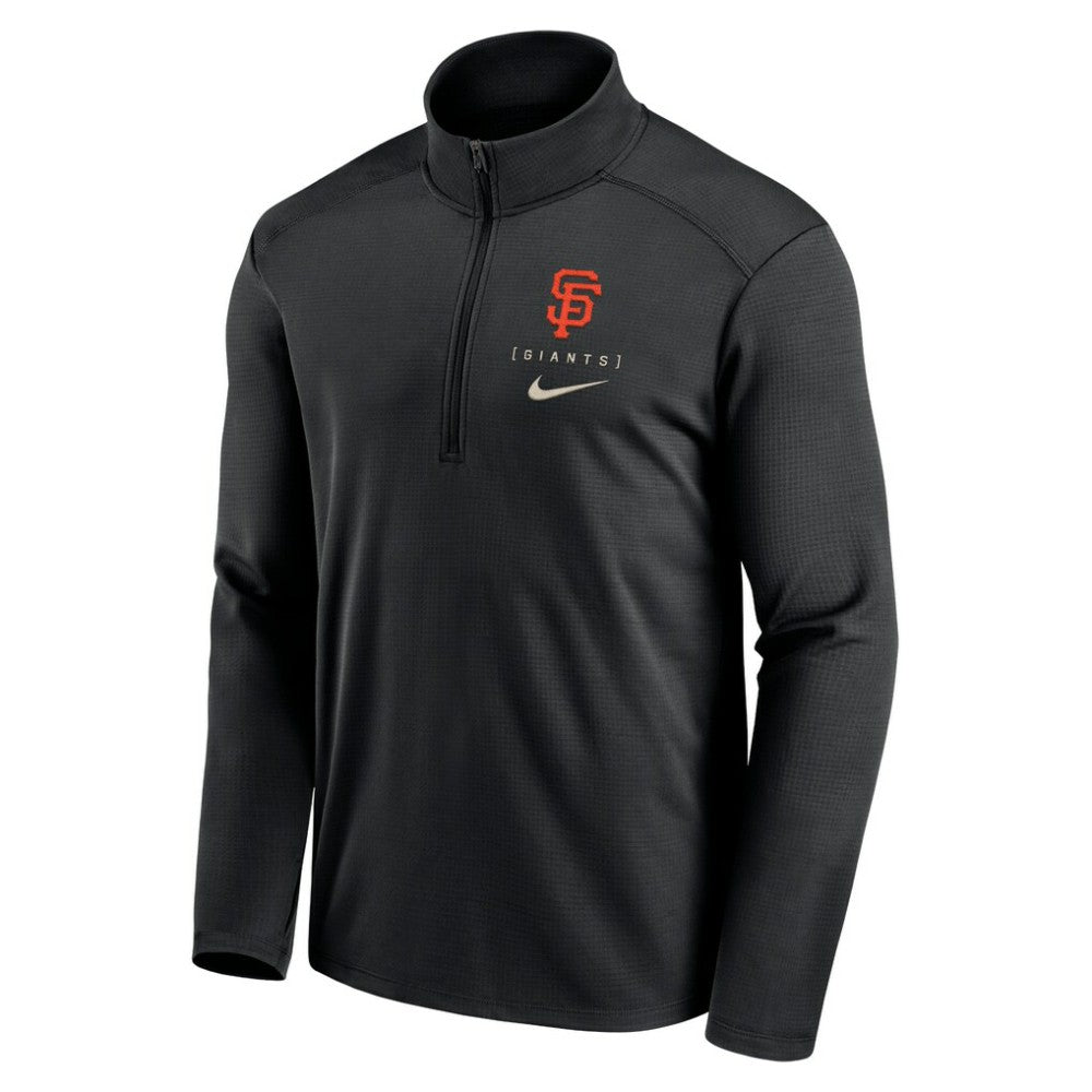Black San Francisco Giants Nike Franchise Logo Pacer Performance Half-Zip Top