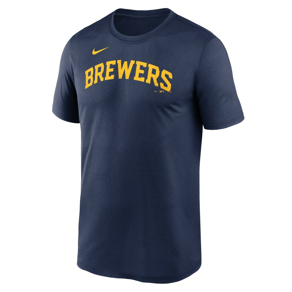 Navy Milwaukee Brewers Nike Legend Fuse Wordmark T-Shirt